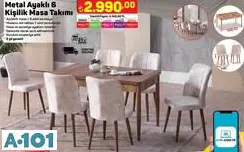 METAL AYAKLI 6 KİŞİLİK MASA TAKIMI METAL AYAKLI 6 KİŞİLİK MASA TAKIMI
